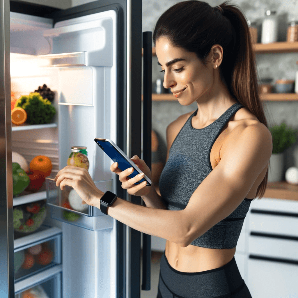 A woman taking a picture of her food for her personal AI nutritionist.